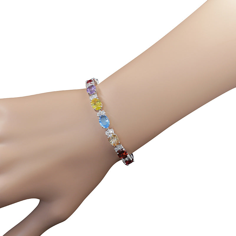 Pulseras de circón de cristal de colores al por mayor